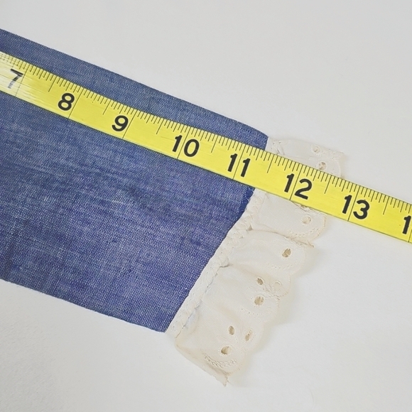 Vtg Crewel Art Denim Western Style Shirt with Lace Trim *Flawed* - Picture 13 of 15